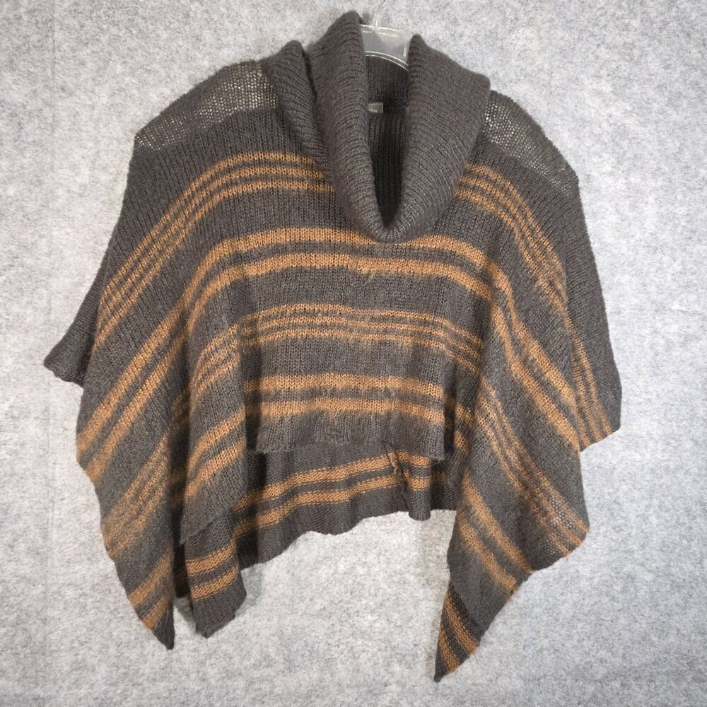 Anthropologie Wooden Ships Paola Buendia Cowl Neck Poncho Sweater Black Size S/M - Picture 2 of 8